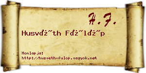 Husvéth Fülöp névjegykártya